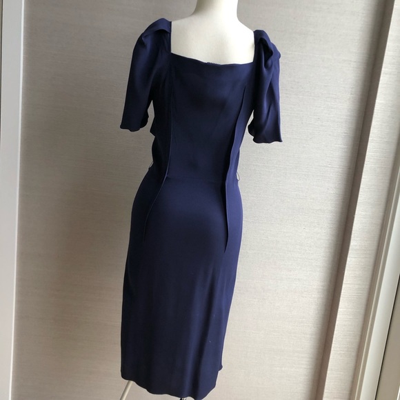 Roland Mouret - Navy Circe silk-gazar dress - Picture 6 of 8